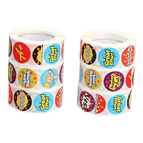 Veemoon 6 Rollen Belohnungsaufkleber für Selbstklebende Motivationssticker Bunte Schulaufkleber für Klassenzimmer zum Lob und Anreiz in Schule und Unterricht Veemoon 6 Rollen Belohnungsaufkleber für Selbstklebende Motivationssticker Bunte Schulaufkleber für Klassenzimmer zum Lob und Anreiz in Schule und Unterricht von Veemoon