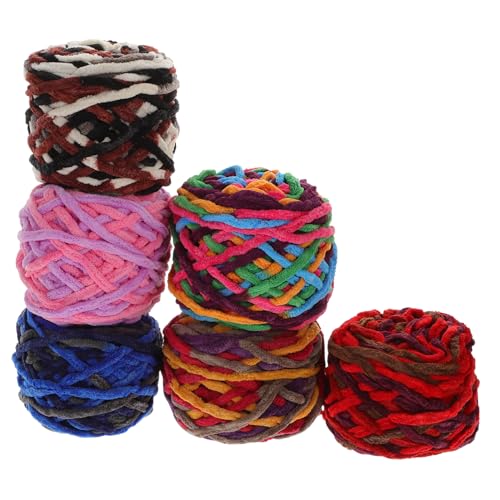 Veemoon 6 Rollen Chunky Baumwollgarn Dickes Strickgarn Weich Hautfreundlich für Pullover Mützen Schals Handschuhe Häkeln Stricken Zubehör für Anfänger und Fortgeschrittene von Veemoon