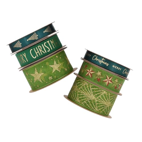 Veemoon 6 Rollen Festliche Dekobänder Grün mit Folienprägung Florist Band für Geschenkverpackung Kränze DIY Basteln und Hochzeitsdeko Leicht Flexibel Eleganter Weihnachtsschmuck Veemoon 6 Rollen Festliche Dekobänder Grün mit Folienprägung Florist Band für Geschenkverpackung Kränze DIY Basteln und Hochzeitsdeko Leicht Flexibel Eleganter Weihnachtsschmuck von Veemoon