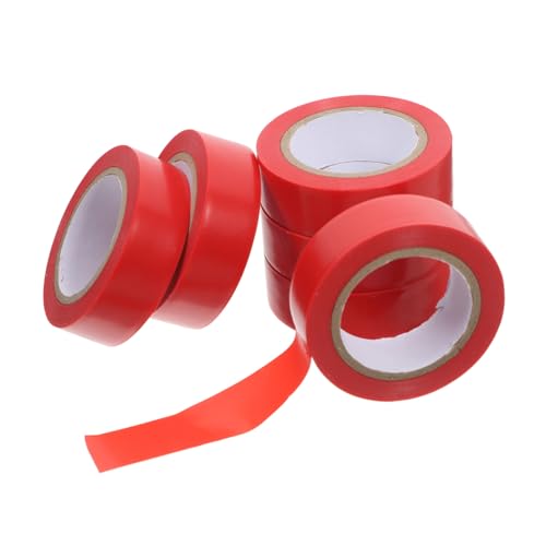 Veemoon 6 Rollen Isolierband Kabelbänder elektrische Bänder Buntes elektrisches Klebeband Hochtemperaturband Kabelmarkierungsband elektrisches Klebeband für den Innenbereich PVC rot von Veemoon