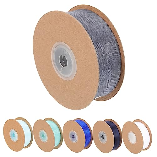 Veemoon 6 Rollen Organza Geschenkband Transparentes Schneidbares Dekoband in Farben Weiß Hellblau Tiffanyblau Vielseitig für DIY Geschenkverpackung Festivaldeko von Veemoon