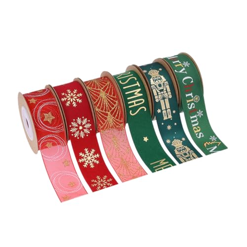 Veemoon 6 Rollen Weihnachtsband mit Draht Breit Strapazierfähiges Seidenstoff Geschenkband mit Festlichen Mustern Vielseitig für Geschenkverpackung DIY Bastelbedarf und Weihnachtsbaumdeko Veemoon 6 Rollen Weihnachtsband mit Draht Breit Strapazierfähiges Seidenstoff Geschenkband mit Festlichen Mustern Vielseitig für Geschenkverpackung DIY Bastelbedarf und Weihnachtsbaumdeko von Veemoon