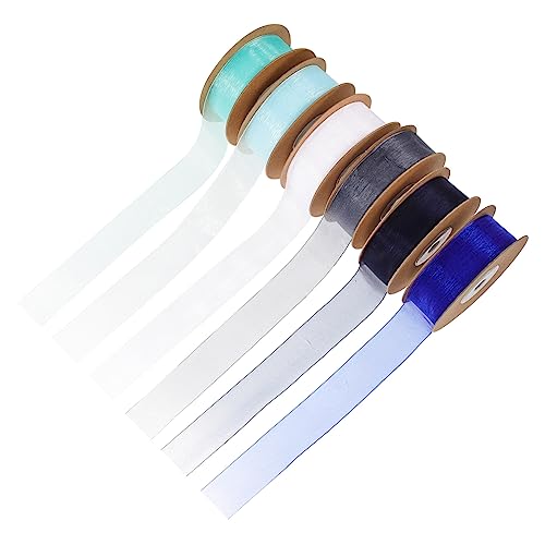 Veemoon 6 Rollen Zuschneidbare Verschleißfeste Geschenkband aus Transparentem Organza in Blau und Grautönen für Geschenkverpackung Blumenarrangements und DIY Dekorationen Veemoon 6 Rollen Zuschneidbare Verschleißfeste Geschenkband aus Transparentem Organza in Blau und Grautönen für Geschenkverpackung Blumenarrangements und DIY Dekorationen von Veemoon