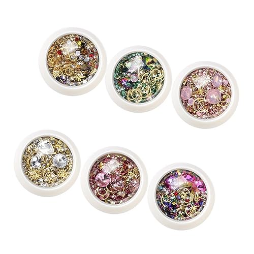 Veemoon 6 Sätze Edelstein Nagelzubehör Set Teiliges DIY Maniküre Dekoration für Vielfältige Nail Art Accessoires Langlebig und Leicht für Professionelle und Private Anwendung Veemoon 6 Sätze Edelstein Nagelzubehör Set Teiliges DIY Maniküre Dekoration für Vielfältige Nail Art Accessoires Langlebig und Leicht für Professionelle und Private Anwendung von Veemoon
