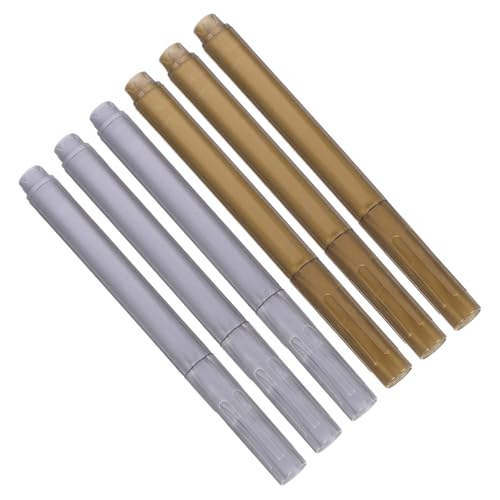 Veemoon 6 Stück Abwischbare Kunststoff Paint Marker Gold Silber Spitze für Keramik Stoff Holz DIY Kunstprojekte Vielseitige Malstifte für Künstler und Bastler Veemoon 6 Stück Abwischbare Kunststoff Paint Marker Gold Silber Spitze für Keramik Stoff Holz DIY Kunstprojekte Vielseitige Malstifte für Künstler und Bastler von Veemoon