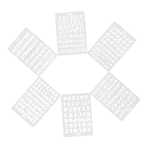 Veemoon 6 Stück Briefvorlage Malschablonen Für Wände Kleine Buchstabenschablonen Sprühfarbe Schablone Alphabet-malvorlage Wiederverwendbare Vorlagen Schablonenfarbe Plastik von Veemoon