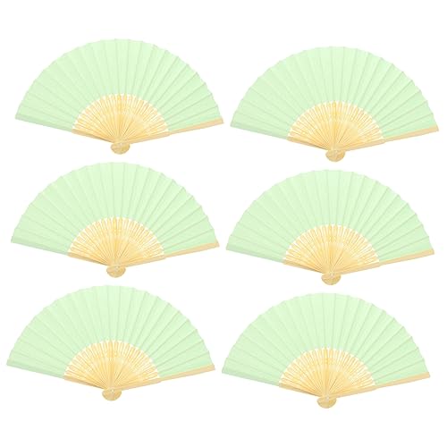 Veemoon 6 Stück Chinesische Faltbare Handfächer Papier Vintage Stil Dekorativ Leicht für Hochzeit Party Tanz und Handlich Grün Veemoon 6 Stück Chinesische Faltbare Handfächer Papier Vintage Stil Dekorativ Leicht für Hochzeit Party Tanz und Handlich Grün von Veemoon