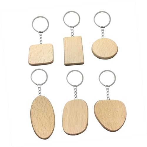 Veemoon 6 Stück Holz Schlüsselanhänger aus Buchenholz mit Kreativen Formen Rund Herz Oval Quadratisch DIY Anhänger für Mädchen Frauen Modisches Accessoire zum Anhängen Veemoon 6 Stück Holz Schlüsselanhänger aus Buchenholz mit Kreativen Formen Rund Herz Oval Quadratisch DIY Anhänger für Mädchen Frauen Modisches Accessoire zum Anhängen von Veemoon