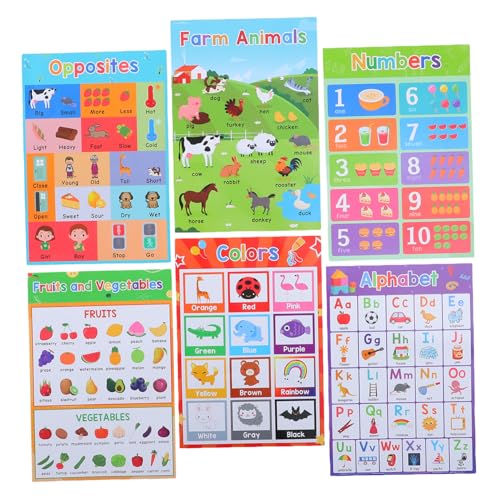 Veemoon 6 Stück Interaktive Wandbilder mit Obst Tieren Zahlen und Alphabet Wiederverwendbar für Krippe und Spielzimmer Pädagogisches Hilfsmittel für Frühkindliche Entwicklung Veemoon 6 Stück Interaktive Wandbilder mit Obst Tieren Zahlen und Alphabet Wiederverwendbar für Krippe und Spielzimmer Pädagogisches Hilfsmittel für Frühkindliche Entwicklung von Veemoon