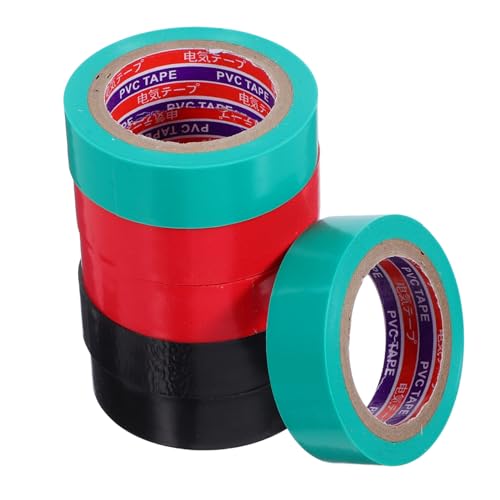 Veemoon 6 Stück Isolierband Band Elektrisch Wasserdichtes Elektrisches Klebeband Hochtemperatur-elektroband Flexibles Flachkabelband Farbbänder Buntes Elektrisches Klebeband Schwarz Pvc von Veemoon