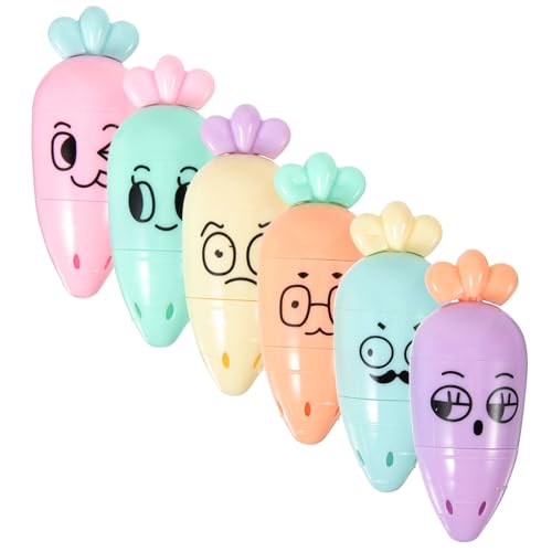 Veemoon 6 Stück Karotten Textmarker Kleine Leuchtstarke Marker mit Extra Glatter Tinte für Schüler Handliches Design für Schule Scrapbook und Alltag Veemoon 6 Stück Karotten Textmarker Kleine Leuchtstarke Marker mit Extra Glatter Tinte für Schüler Handliches Design für Schule Scrapbook und Alltag von Veemoon