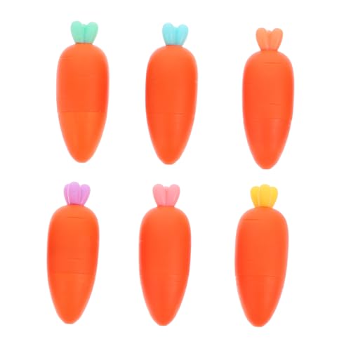 Veemoon 6 Stück Karottenförmige Highlighter Fluoreszierende Stifte für Notizen und Wasserbasierte Marker für Schule Büro und Kreative Projekte von Veemoon