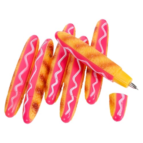 Veemoon 6 Stück Lustige Hot Dog Kugelschreiber aus Stabilem Kunststoff Niedliche Food-design Stifte für Schüler und Erwachsene Kreative Schreibwaren für Schule Büro und Zuhause von Veemoon