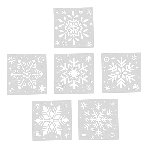 Veemoon 6 Stück Malvorlage Schneeflocken-handwerk Schneeflockenformen Frohe Weihnachten-schablone Dekorationen Herstellung Schneeflocke-vorlage Schneeflocken-malform Weiß Pp von Veemoon