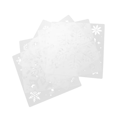 Veemoon 6 Stück Malvorlage schablonen für wandbemalung schablonen für wandmalerei Herstellung Weihnachten Schablonen zum Zeichnen von Schneeflocken wiederverwendbare Schablonen pp Weiß von Veemoon