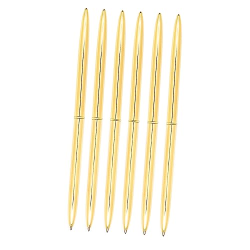 Veemoon 6 Stück Metall Kugelschreiber Büro Schlanke Metallische Druckkugelschreiber Tipp Produkt Goldstifte Metallische Schreibkugelschreiber Goldene Tinte Schlanker von Veemoon