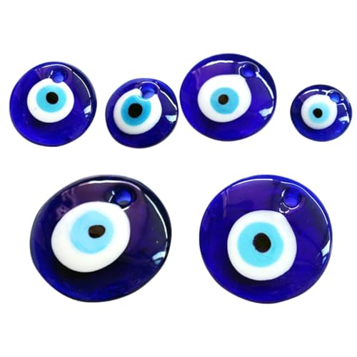 Veemoon 6 Stück Nazar Boncuk Glasperlen 5cm - Türkisches Blaues Auge Deko - Charm Für Schmuck Und Auto Glücksbringer Gegen Den Bösen Blick Ramadan von Veemoon