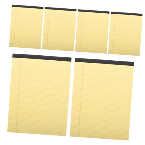 Veemoon 6 Stück Notebook -Notizblock Planer zu tun Gelbe Notizblöcke Schreiben von Pads Notizbuch mit Abschnitten Mini-Notizblöcke Studenten Notizblock Memo -Notepad roher Holzstoff von Veemoon