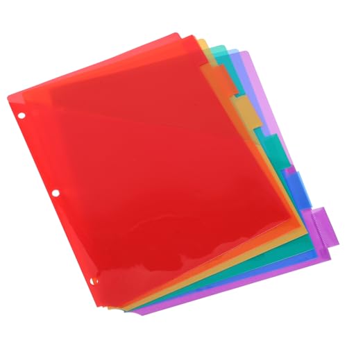 Veemoon 6 Stück Ordner mit Einsatztasche Pastell-Dateiordner Trennblätter für Seitenordner drei Ringbuch-Trennblätter Farbige Binder -Trenner Wichtiger Dokumentenordner Buchteiler pp von Veemoon