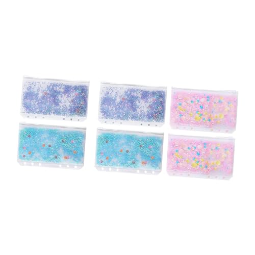 Veemoon 6 Stück PVC Ordnertaschen mit Reißverschluss Transparente Binder Pockets Looseleaf Beutel Strapazierfähige Dokumententaschen für Notizbücher Planer Aufbewahrung von Quittungen von Veemoon