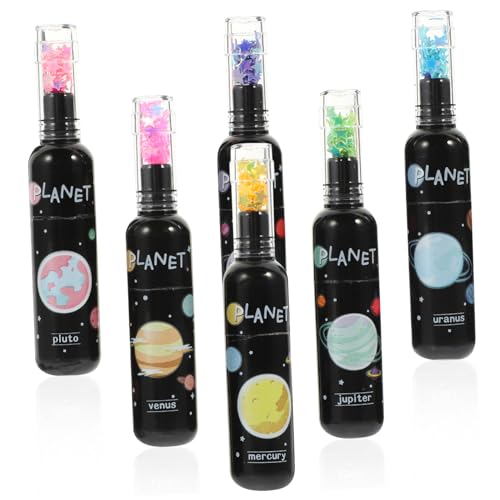 Veemoon 6 Stück Planet Highlighter Stifte Bunte Marker für Graffiti Stifte im Kawaii Design für Schule und Kreative Projekte Leicht zu Handhaben kein Auslaufen Langlebig von Veemoon