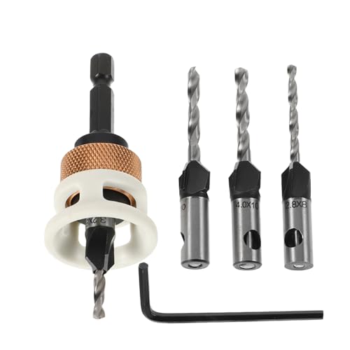 Veemoon 6 Stück Senkbohrer Holzspalter-Bohrer Holzbearbeitungswerkzeuge verstellbarer Bohrer Metall Countersink Bit Schrankinstallationswerkzeuge Senker-Tiefenanschlag Kohlenstoffstahl Veemoon 6 Stück Senkbohrer Holzspalter-Bohrer Holzbearbeitungswerkzeuge verstellbarer Bohrer Metall Countersink Bit Schrankinstallationswerkzeuge Senker-Tiefenanschlag Kohlenstoffstahl von Veemoon