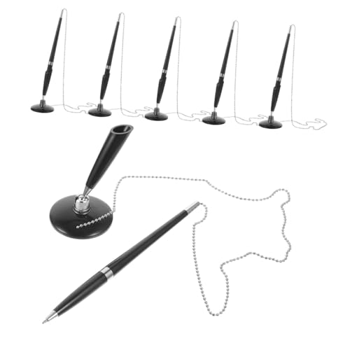 Veemoon 6 Stück Sichere Kugelschreiber mit Robuster Kette und Selbstklebender Basis Ergonomisch Rutschfester Schreibtisch Stift für Büro Bank Hotel Empfang und Einzelhandel Veemoon 6 Stück Sichere Kugelschreiber mit Robuster Kette und Selbstklebender Basis Ergonomisch Rutschfester Schreibtisch Stift für Büro Bank Hotel Empfang und Einzelhandel von Veemoon