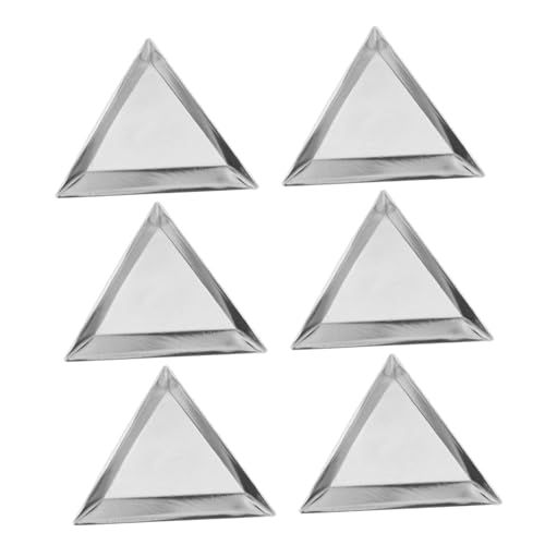 Veemoon 6 Stück Sortierschalen Aus Aluminium Für Perlen Dreieckig Für Nailart Strasssteine Edelsteine Aufbewahrungsplatten Schmuck Organizer Für Heimwerkerbedarf von Veemoon