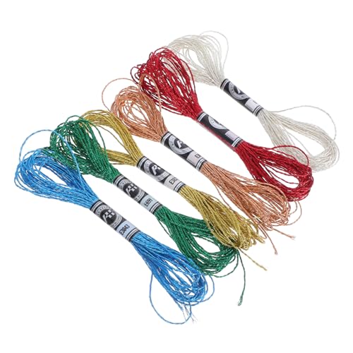 Veemoon 6 Stück Teiliges Bunte Metallic Stickgarn Fäden Langlebige Farbintensive Stickgarne für Kreuzstich Quilten Handarbeiten und Kreative Nähprojekte Veemoon 6 Stück Teiliges Bunte Metallic Stickgarn Fäden Langlebige Farbintensive Stickgarne für Kreuzstich Quilten Handarbeiten und Kreative Nähprojekte von Veemoon