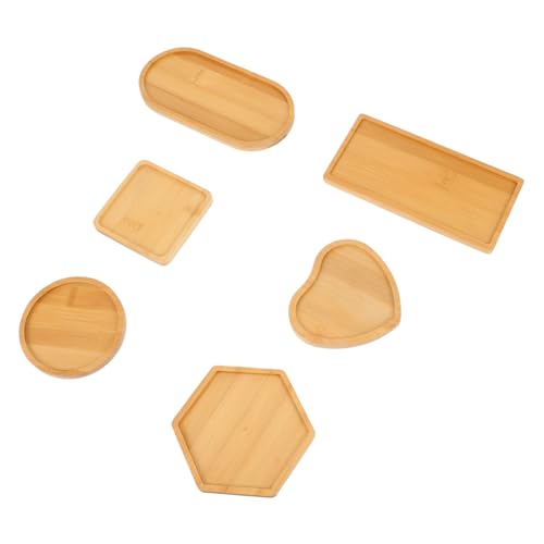 Veemoon 6 Stück Teiliges DIY Mosaik Holztablett Füllbare Handwerksplatte für Kreative Heimdekoration für Verschiedene Muster und Farben Solidem Holz Gefertigt von Veemoon