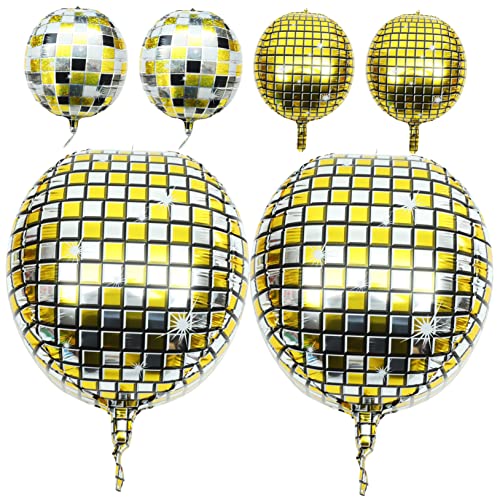Veemoon 6 Stück Teiliges Disco Ball Folienballon Bunte Geburtstagsdeko für Party und Event Leichte Aluminiumfolie Aufhängeband für Disco Party und Raumdekoration Veemoon 6 Stück Teiliges Disco Ball Folienballon Bunte Geburtstagsdeko für Party und Event Leichte Aluminiumfolie Aufhängeband für Disco Party und Raumdekoration von Veemoon