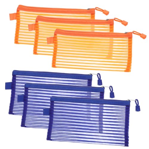 Veemoon 6 Stück Teiliges Dokumententaschen mit Reißverschluss Transparente Aufbewahrungsbeutel aus Polyester und Aluminium Strapazierfähige Wiederverwendbare Zipper Pouches für Stifte von Veemoon