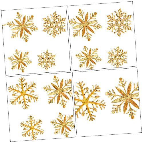 Veemoon 6 Stück Teiliges Goldene Schneeflocken Stickerei Patches für DIY Kleidung Weihnachtsapplikationen zum Aufnähen oder Aufbügeln für Bastelprojekte Langlebig und Dekorativ von Veemoon