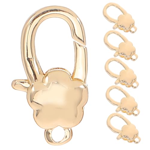 Veemoon 6 Stück Teiliges Goldfarbene Blumen lobster verschlüsse aus Kupfer für DIY Schmuckherstellung Stabile Metallkarabiner für Halsketten Armbänder und Schlüsselanhänger von Veemoon