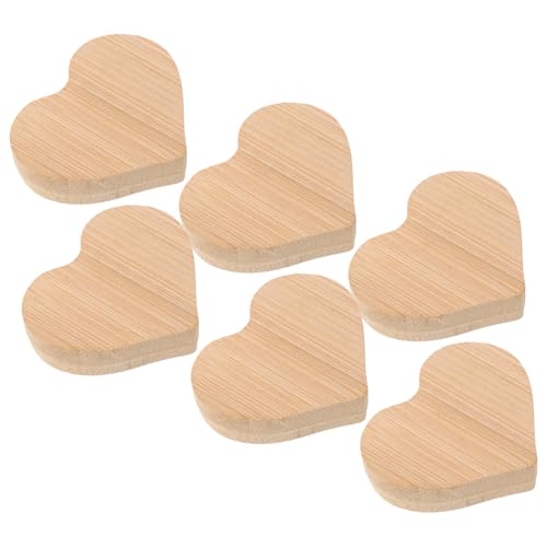 Veemoon 6 Stück Teiliges Holzherz zum Basteln Unbehandelte DIY Holzplatten für Blanko Holzherz zum Bemalen Geeignet für Hängende Dekorationen und Kreative Handwerksprojekte von Veemoon