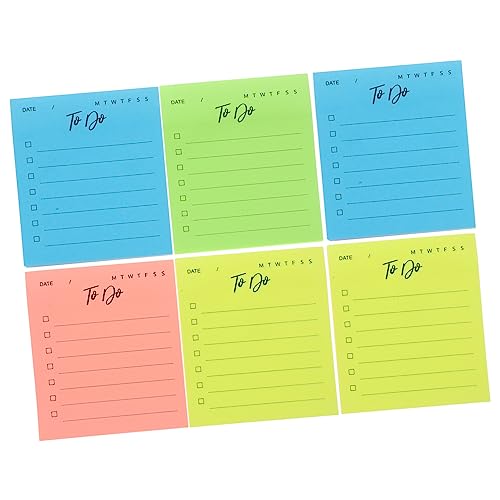 Veemoon 6 Stück Teiliges Memo Pad Selbstklebende Notizen für Büro Schule und Zuhause Praktische Haftnotizen Bunten Farben für To Do Listen und Erinnerungen Zufällige Farbe Zufällige Farbe von Veemoon