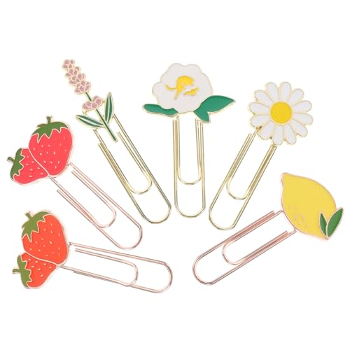 Veemoon 6 Stück Teiliges Metall Büroklammern mit Kreativen Bunten Frucht und Blumenmotiven Kleine Leichte und Dekorative Paper Clips für Büro Schule und Zuhause Rostfrei und Formbeständig Veemoon 6 Stück Teiliges Metall Büroklammern mit Kreativen Bunten Frucht und Blumenmotiven Kleine Leichte und Dekorative Paper Clips für Büro Schule und Zuhause Rostfrei und Formbeständig von Veemoon