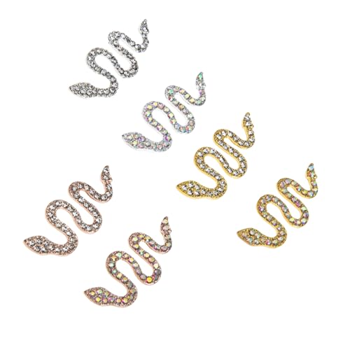 Veemoon 6 Stück Teiliges Nail Art Schlangen Nail Rhinestones Metall Gems DIY Manicure Decor für Natürliche und Künstliche Nägel Silber Gold Roségold mit Weißen und Ab Strasssteinen Veemoon 6 Stück Teiliges Nail Art Schlangen Nail Rhinestones Metall Gems DIY Manicure Decor für Natürliche und Künstliche Nägel Silber Gold Roségold mit Weißen und Ab Strasssteinen von Veemoon