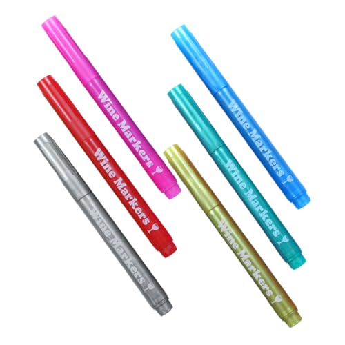 Veemoon 6 Stück Teiliges Paint Marker für Glas Kunststoff Scrapbook Abwischbare Feine Spitze Farbstifte in Rot Blau Grün Gold Silber Geeignet für Malerei Büro Schule DIY von Veemoon