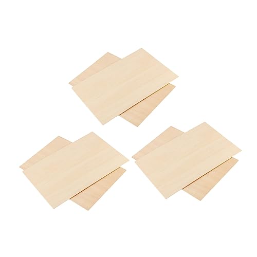 Veemoon 6 Stück Teiliges Rechteckige Holzscheiben Dicke DIY Holzplättchen Blanko Langlebig für Basteln Dekoration Weihnachten Lernhilfe von Veemoon
