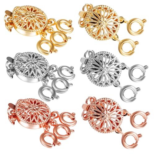 Veemoon 6 Stück Teiliges Schmuckverschluss mit Sonnenblumen Design und Reihige Metall Kettenverschluss Abstandshalter Leicht zu Öffnen Langlebig für Armband und Halsketten Schichtung DIY Veemoon 6 Stück Teiliges Schmuckverschluss mit Sonnenblumen Design und Reihige Metall Kettenverschluss Abstandshalter Leicht zu Öffnen Langlebig für Armband und Halsketten Schichtung DIY von Veemoon