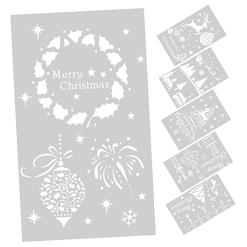 Veemoon 6 Stück Teiliges Set Weihnachtsmalvorlagen Wiederverwendbare Schablonen für Wandgestaltung DIY Projekte Kreative Dekoration mit Festlichen Motiven Veemoon 6 Stück Teiliges Set Weihnachtsmalvorlagen Wiederverwendbare Schablonen für Wandgestaltung DIY Projekte Kreative Dekoration mit Festlichen Motiven von Veemoon