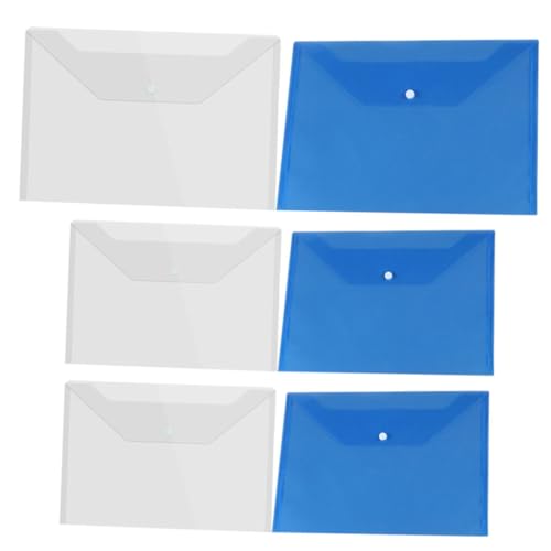 Veemoon 6 Stück Teiliges Transparente Dokumententaschen mit Druckknopfverschluss Extra Dicke Aufbewahrungsmappe für Büro und Zuhause für Belege Visitenkarten und Notizen von Veemoon