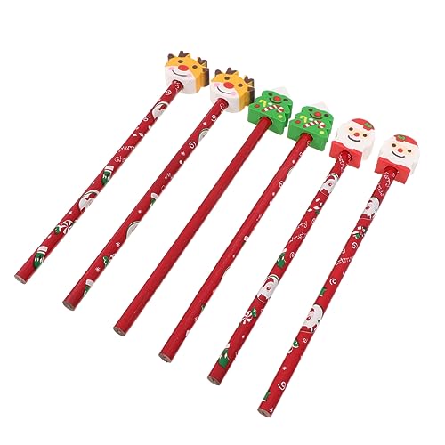Veemoon 6 Stück Teiliges Weihnachtsbleistifte mit Radiergummi Bunte Cartoon Motive Bruchfeste Holzbleistifte Glattes Schreiben als Schulbedarf und Kleine Veemoon 6 Stück Teiliges Weihnachtsbleistifte mit Radiergummi Bunte Cartoon Motive Bruchfeste Holzbleistifte Glattes Schreiben als Schulbedarf und Kleine von Veemoon