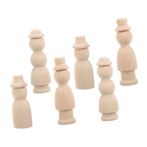 Veemoon 6 Stück Unfertige Holzfiguren zum Bemalen Leichte DIY Holzpuppen zum Kreativen Basteln Robuste Holz Peg Dolls für Handbemalbare Holzdekoration für Zuhause und Feste Veemoon 6 Stück Unfertige Holzfiguren zum Bemalen Leichte DIY Holzpuppen zum Kreativen Basteln Robuste Holz Peg Dolls für Handbemalbare Holzdekoration für Zuhause und Feste von Veemoon