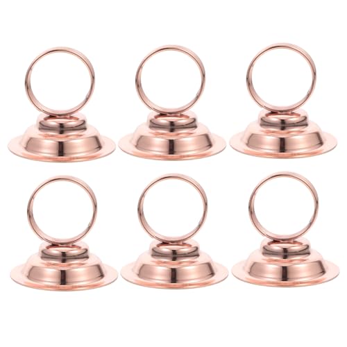 Veemoon 6 Stück Vertikaler Nummernschildclip Party TABLE -NUMPER -HAUSE Rezeption Weihnachten Memo Kartenständer für den Hochzeitstisch Kartenhalter für die Inneneinrichtung Eisen Roségold von Veemoon