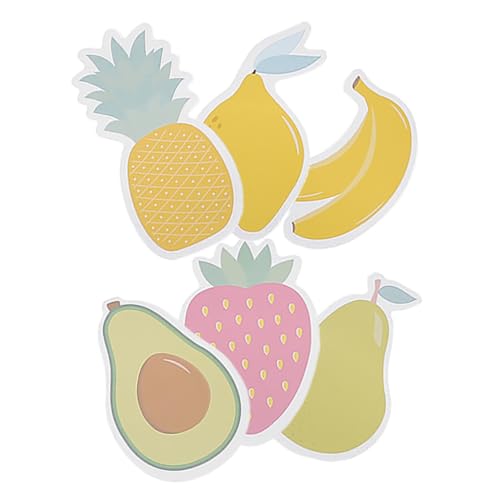 Veemoon 6 Stück fruchtige Haftnotizen Obst-Notizblock Haftnotizen im Fruchtdesign Notizblöcke mit Fruchtmuster Birnenpolster Lustige Obst-Memo-Aufkleber Mini-Frucht-Haftnotizen Papier von Veemoon