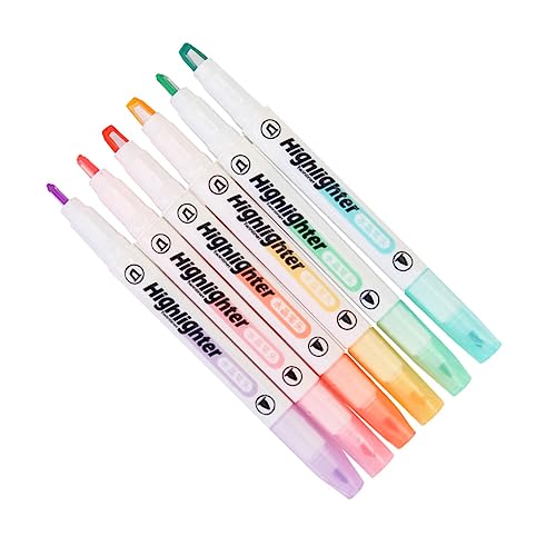 Veemoon 6 Stücke Highlighter Marker Meißel Stift Transparent Spitze Farben Kunststoff Bunte von Veemoon