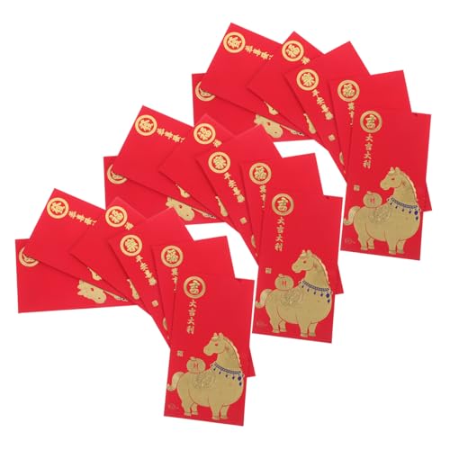 Veemoon 60 Stück Chinesische Neujahrsumschläge mit Pferdemotiv Traditionelle Rote Geldumschläge für Frühlingsfest Hochzeiten Familienfeiern und Firmenveranstaltungen von Veemoon
