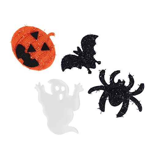 Veemoon 60 Stück Diy-patches Dekorationen Gruselig Schläger Geist Fledermäuse Spinne Halloween Netze Kürbisse Drinnen Weihnachtsdeko Diy Applikationen Schmuckzubehör Stoff von Veemoon